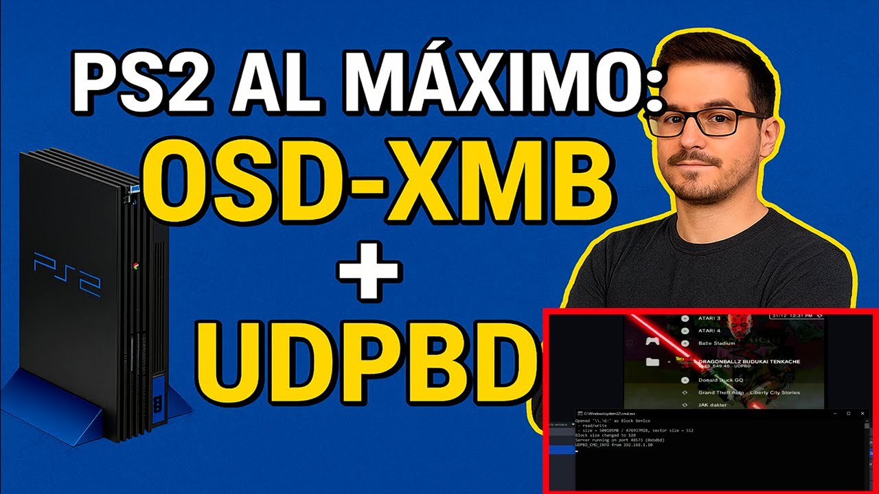 CÓMO USAR UDPBD EN OSD-XMB 🔥Configura OSD-XMB con UDPBD en PS2 – Paso a paso explicado