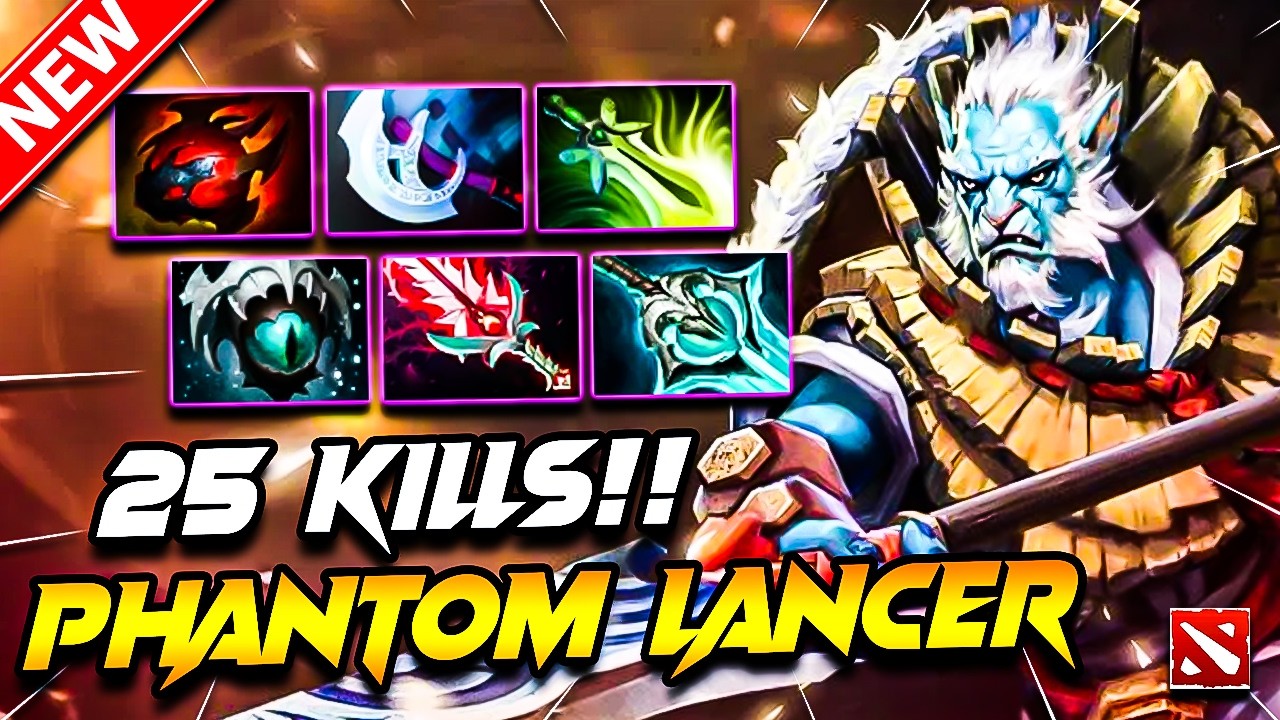 (x25 Kills) PHANTOM LANCER Dota 2 Gameplay | Phantom Lancer DOTA 2 Carry Build Pro Gameplay 7.41