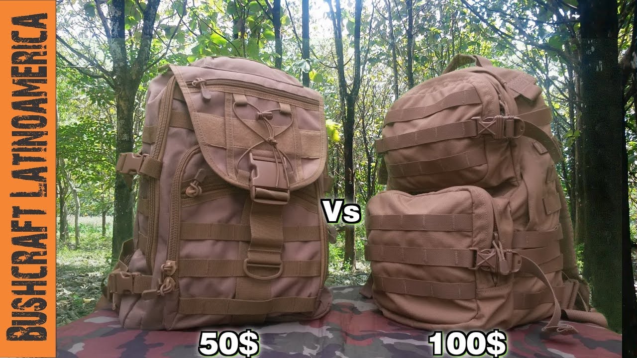 Comparación entre Mochila Táctica Barata Vs Una Cara