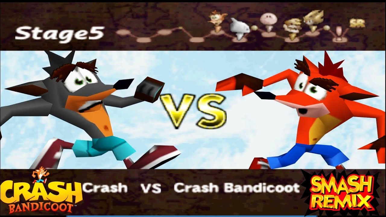 CRASH BANDICOOT IN SUPER SMASH BROS: Classic Remix Mode (Smash Remix 2.0.0)