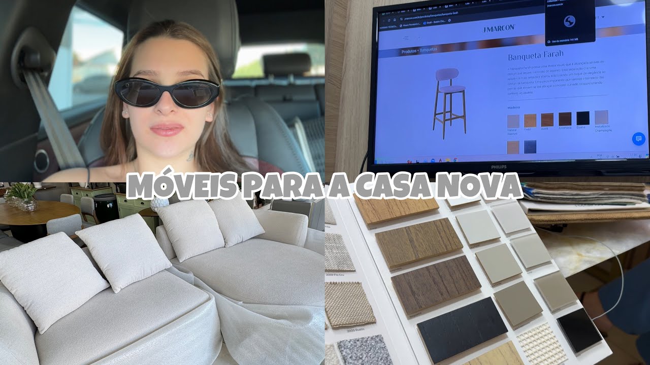 ESCOLHENDO OS MÓVEIS PARA A NOSSA ÁREA GOURMET + O SOFÁ NOVO CHEGOU 😍 mostrei tudo