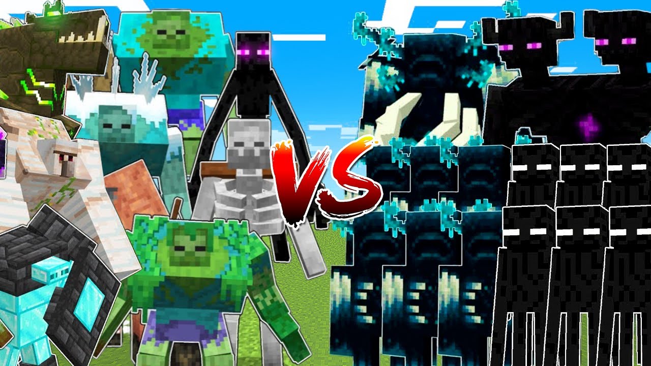 MUTANTS & OP BOSSES vs WARDEN & ENDERMAN Army!