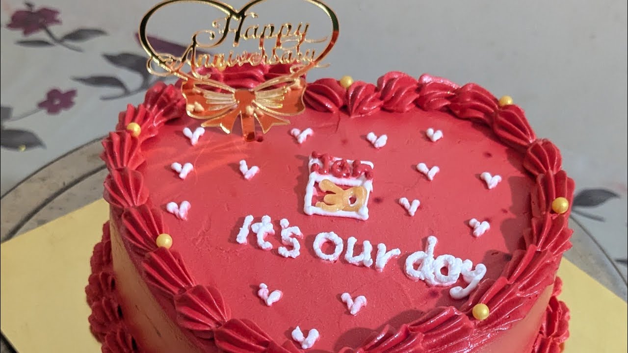 heart shape  anniversary cake