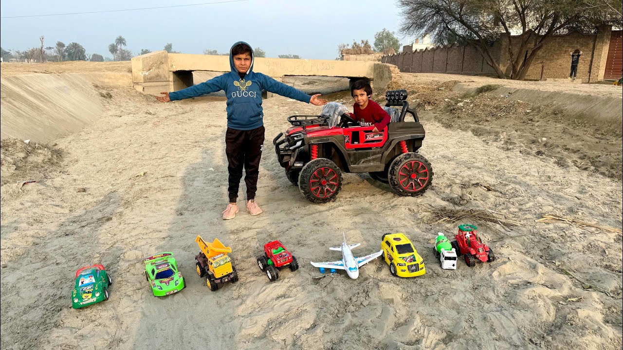Kids Play With JCB, Crane & Tractor 🚜 Truck Stuck on Road Rescue 🛟 Mission 
