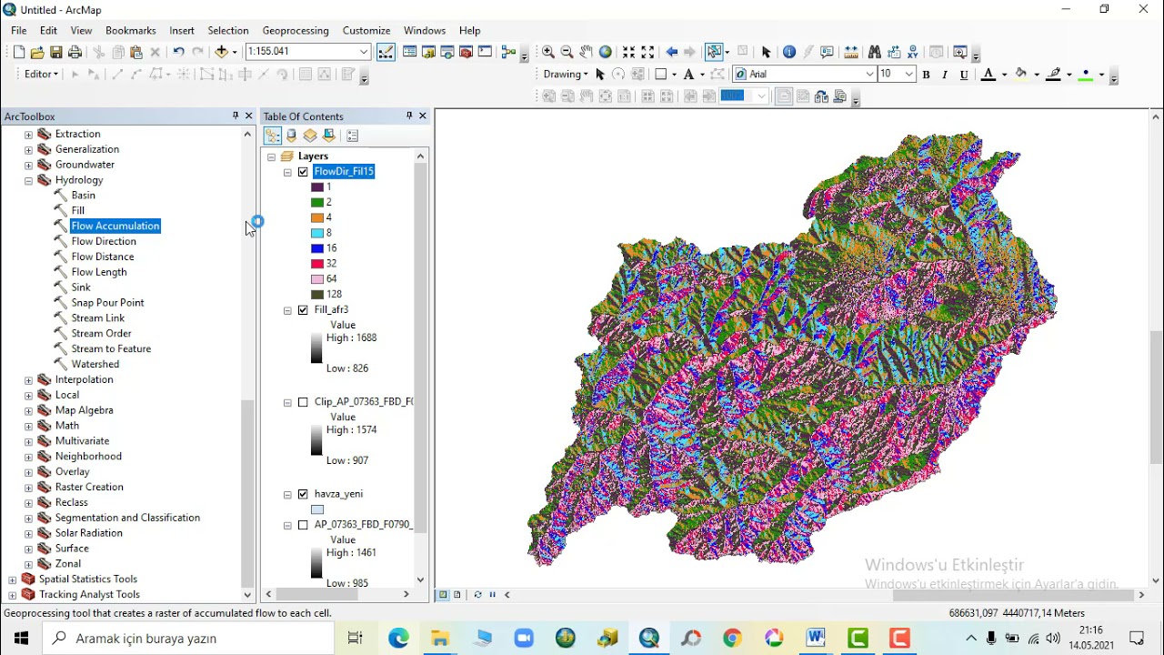 ArcGIS ortamında  Hidroloji Analizi   İşlemi   (Proje ve Ödevler İçin )