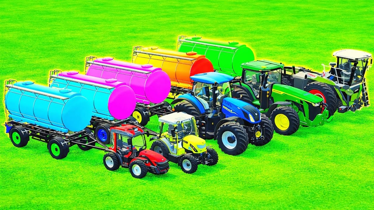 Mini To HUGE Tractors AND TANKERS VS Very Easy PARKOUR | Farming Simulator 22