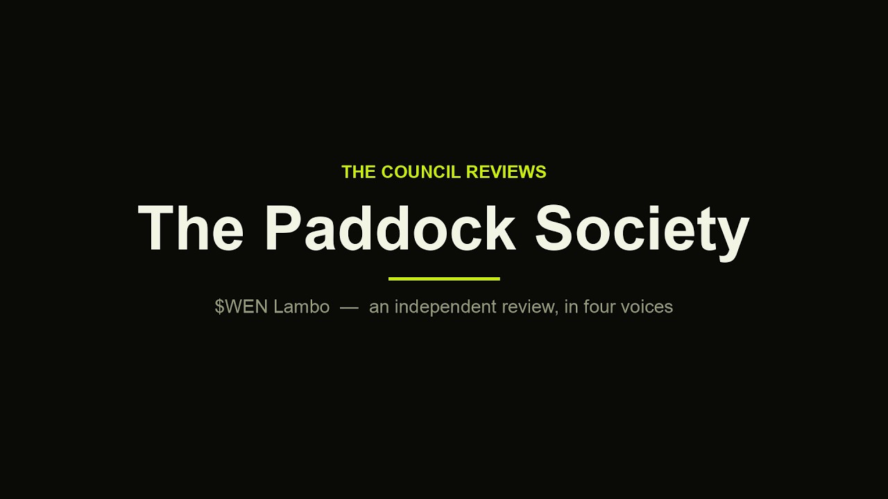 The Paddock Society &mdash; A Council Review | $WEN, the Platform & the Operator Bet