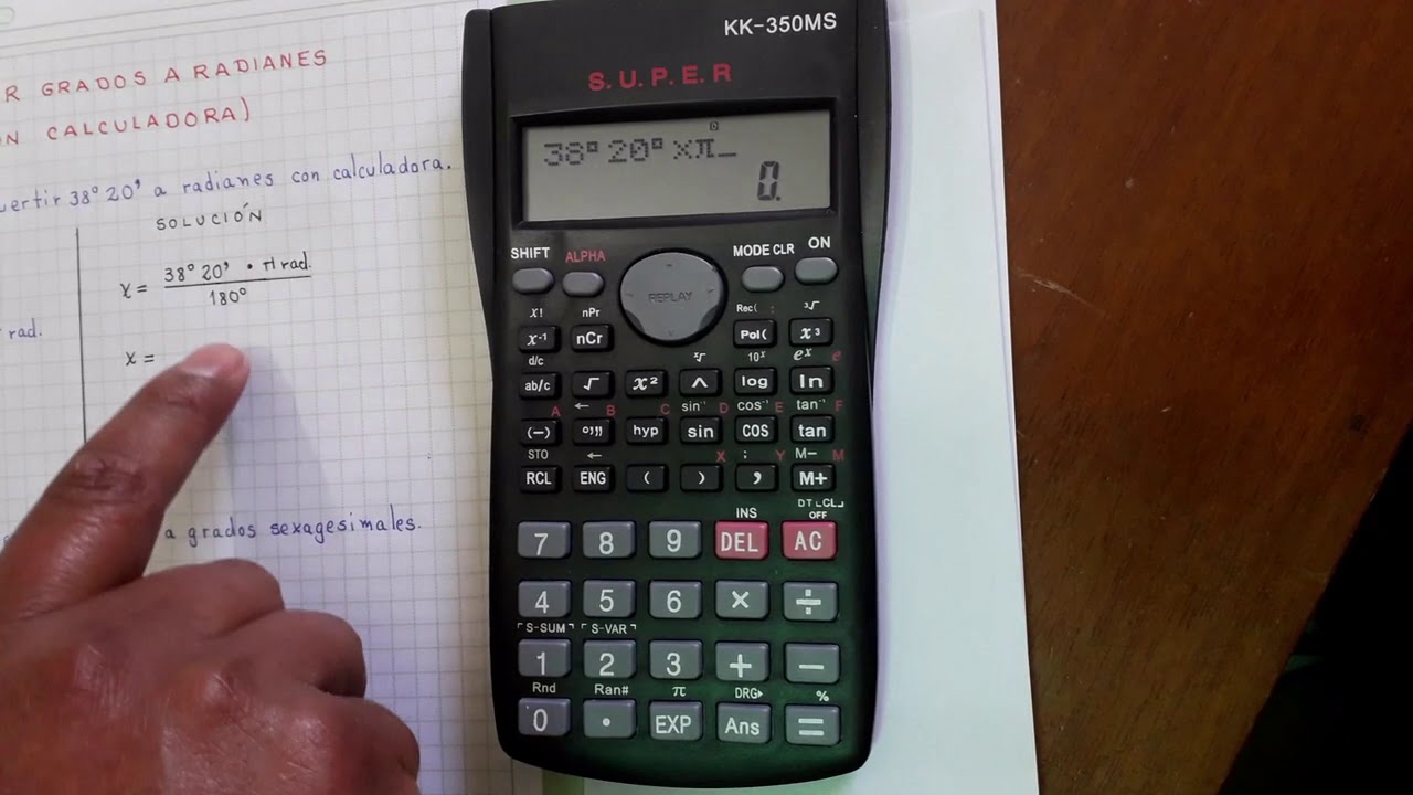 GRADOS A RADIANES CON CALCULADORA