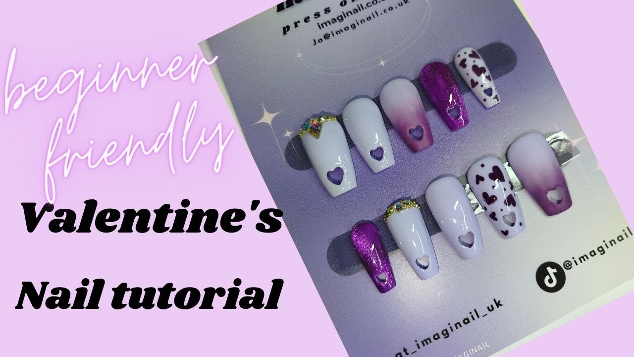 Valentine's press-on nail tutorial