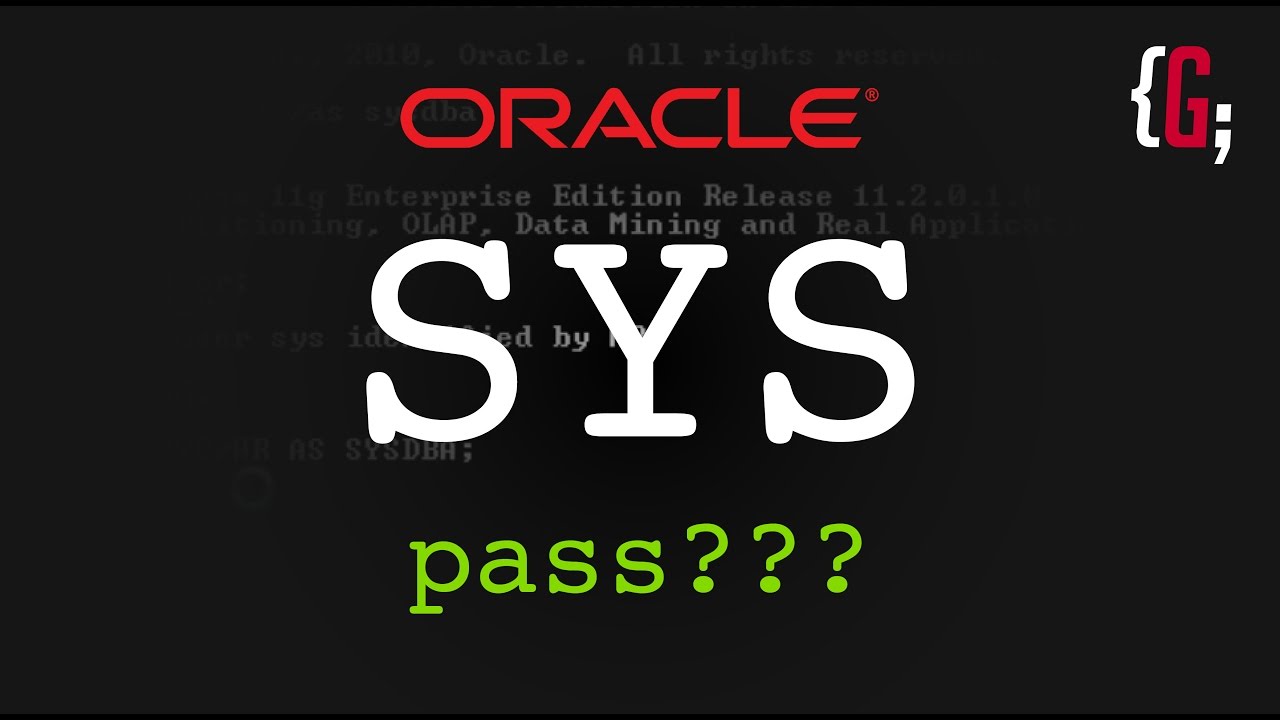 Recuperar contraseña de usuario SYS en Oracle