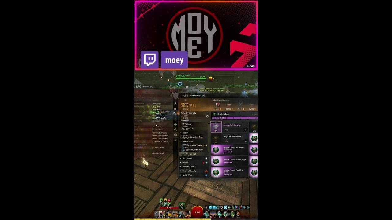 🔴LIVE Guild Wars 2 - (multi-streaming twitch.tv/moey)