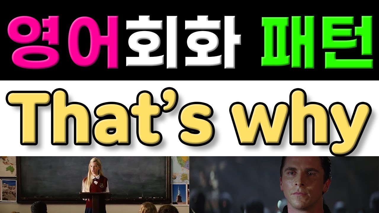 자주 사용하는 원어민 영어회화표현 - That's why