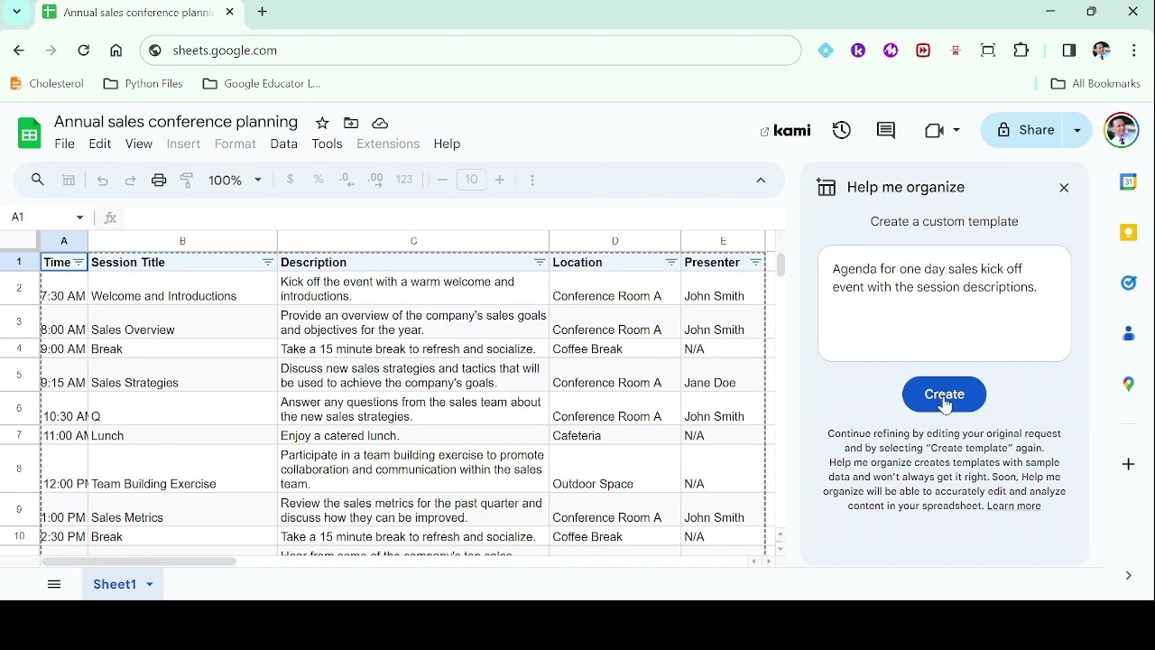 Duet AI- Google Sheets