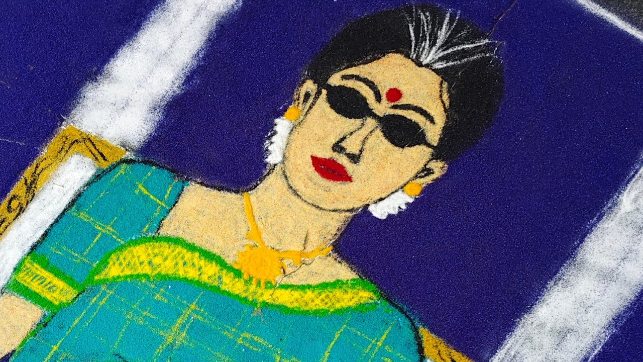 Ramya Krishna rangoli in Neelambari 😎 || Narasimha|| Rangoli || heroine Ramya Krishnan || art|| 