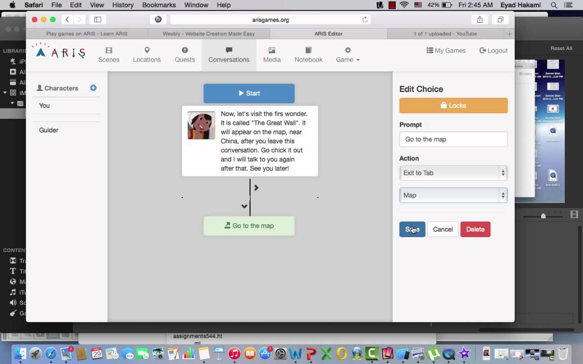 Create conversations on ARIS