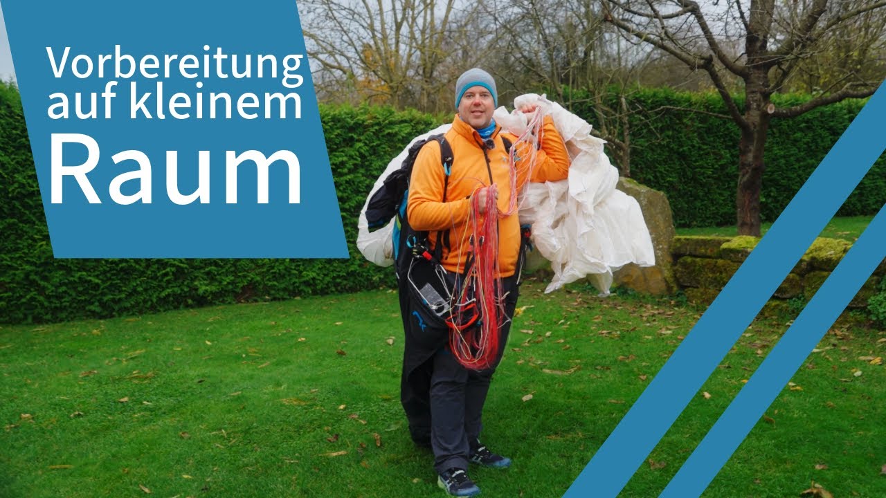 Startvorbereitung auf kleinstem Raum - Gleitschirmfliegen lernen | Flugschule Hirondelle, Weinheim