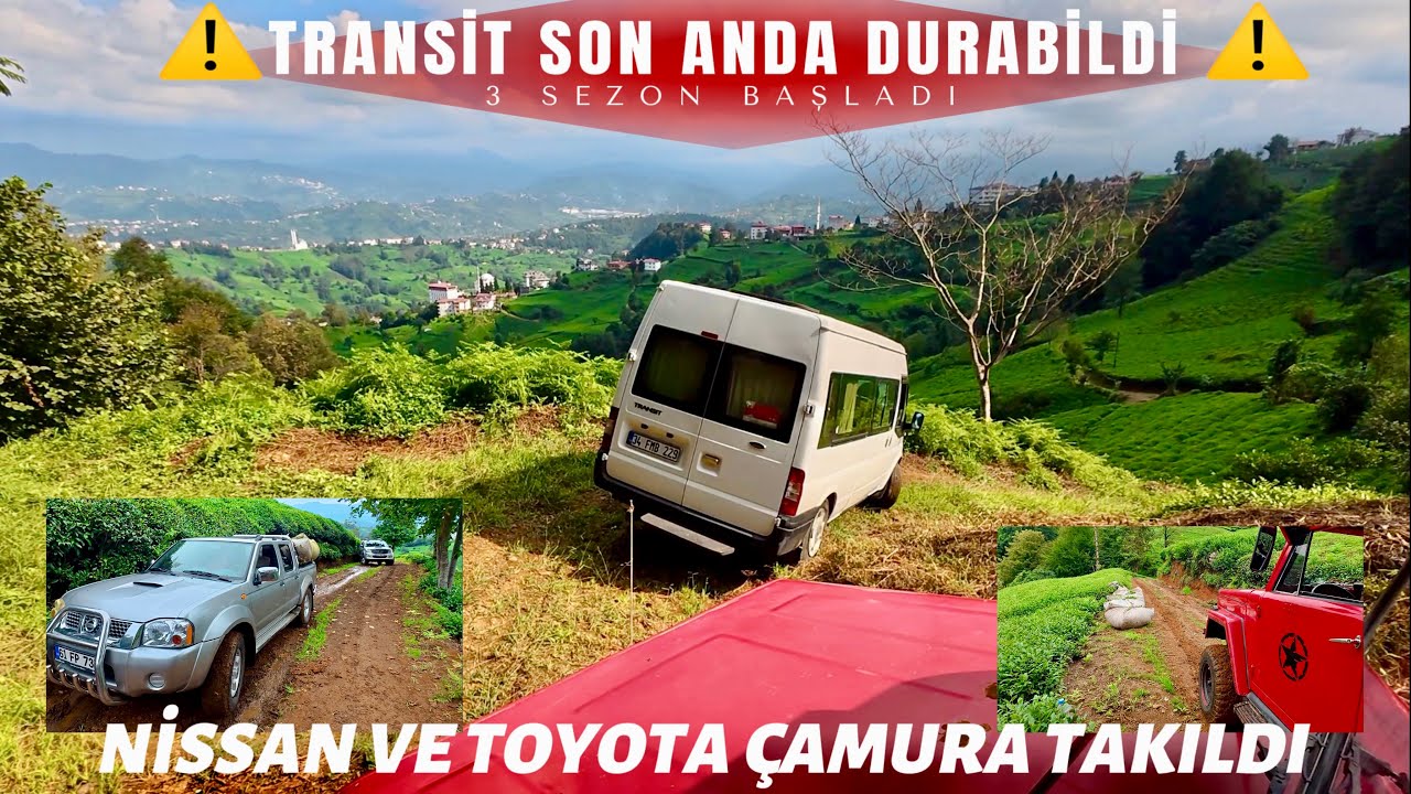 TRANSİT SON ANDA DURDU - PİKAPLAR ÇAMURA TAKILDI 