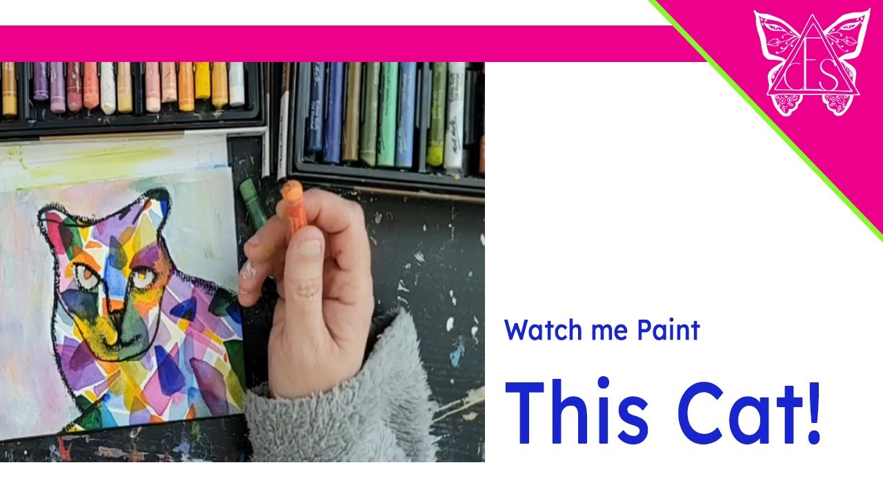 Watch This Cat Come to Life | Mixed Media Painting