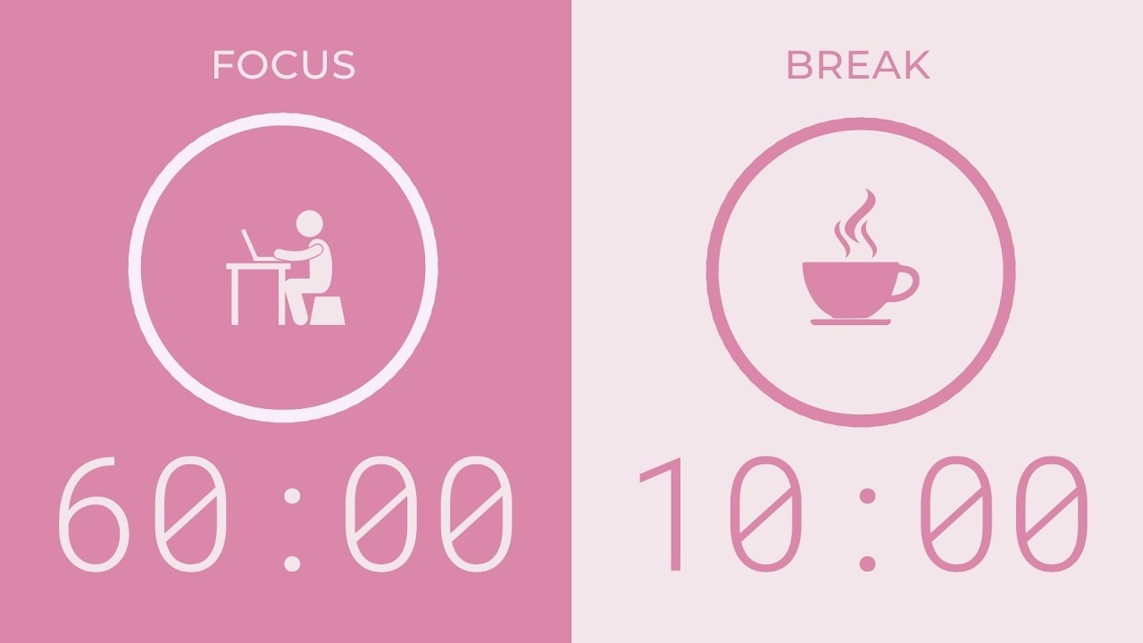 60/10 Pomodoro Timer | No Music 🔔 Bell Only | 4-Hour Study With Me for Deep Focus