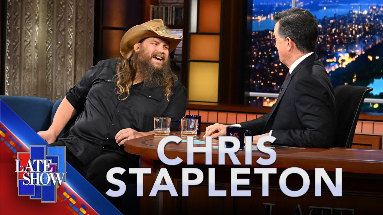 Chris Stapleton Talks Whiskey, Dolly Parton, And Harmonizes On Some Sam Cooke With Stephen Colbert