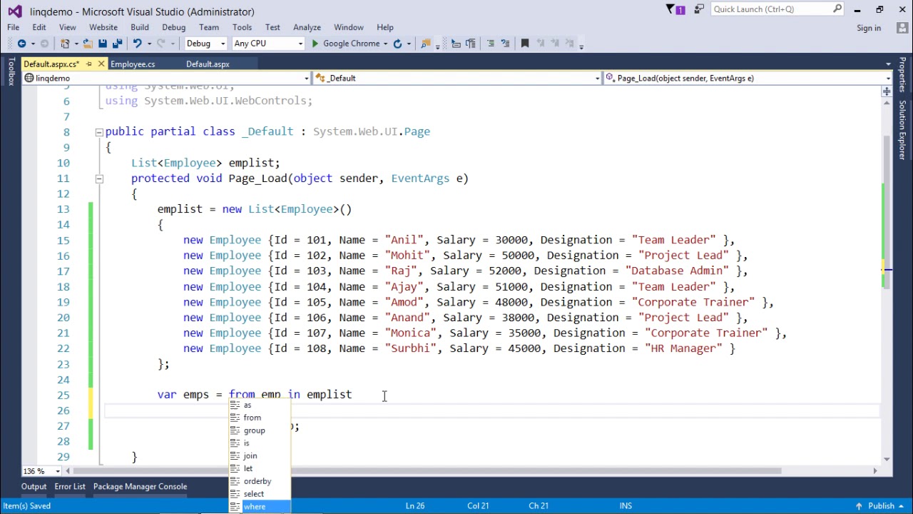 LinQ - Filtering Operators