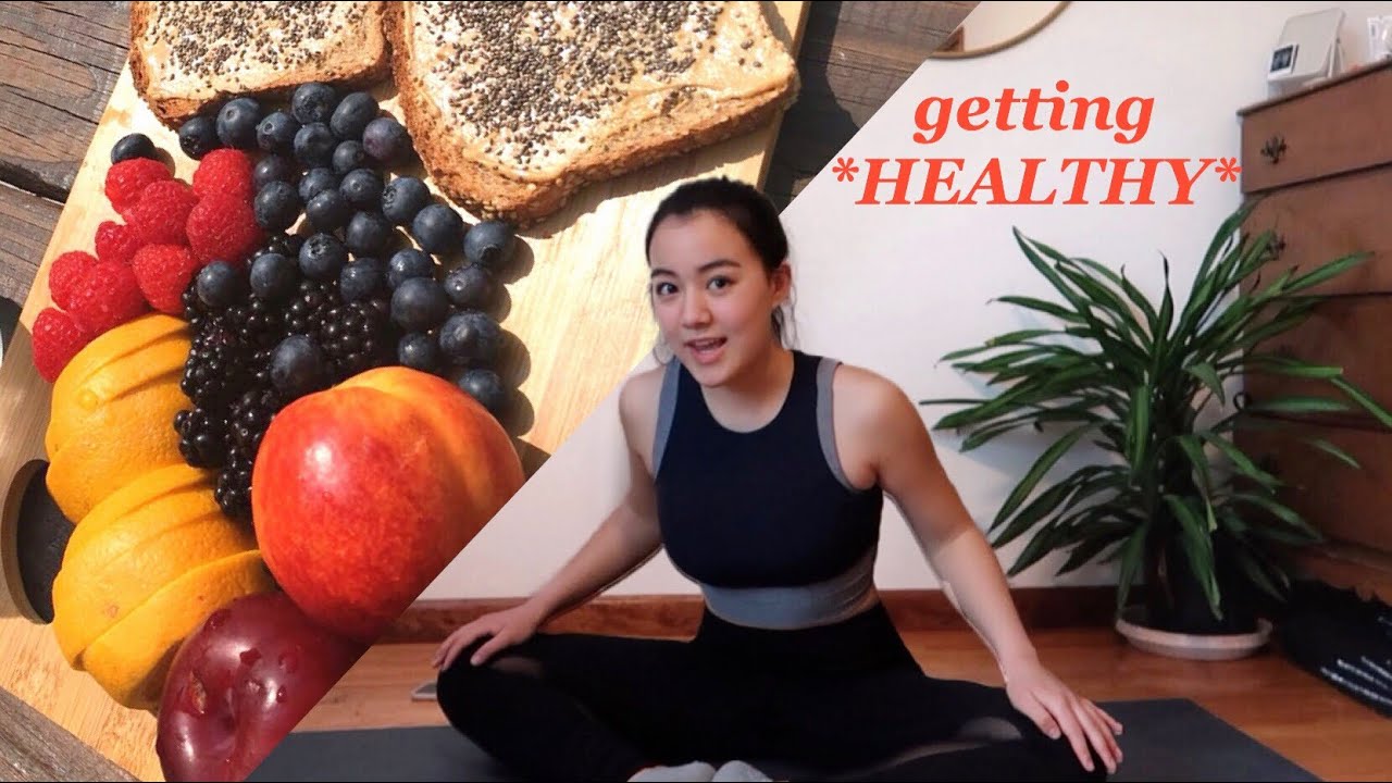 What I eat in a day (vegan + realistic) and yoga!
