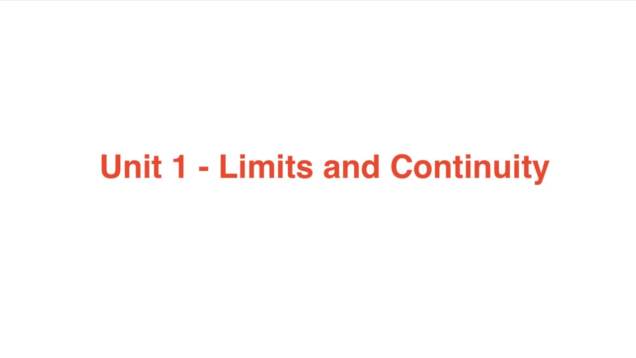 AP Calculus AB: Unit 1 - Limits & Continuity Review