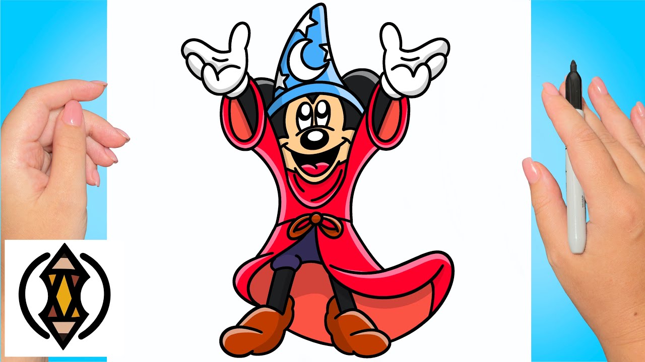 How To Draw Sorcerer Mickey Mouse | Fantasia