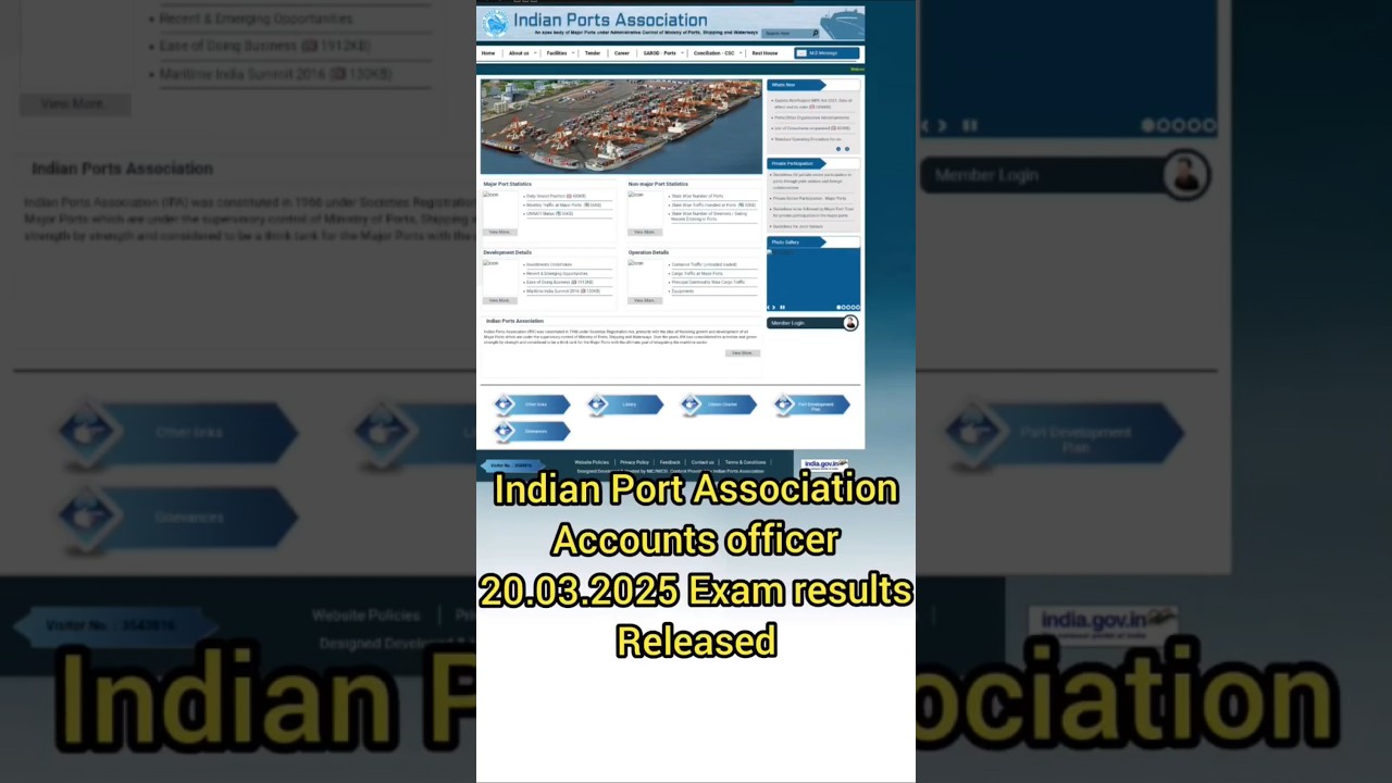 Indian Port Association Results out Now Exams held in March 2025 (Accounts officer & Many Posts)