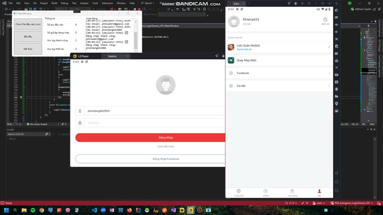 Tool 03 - Auto login Garena.