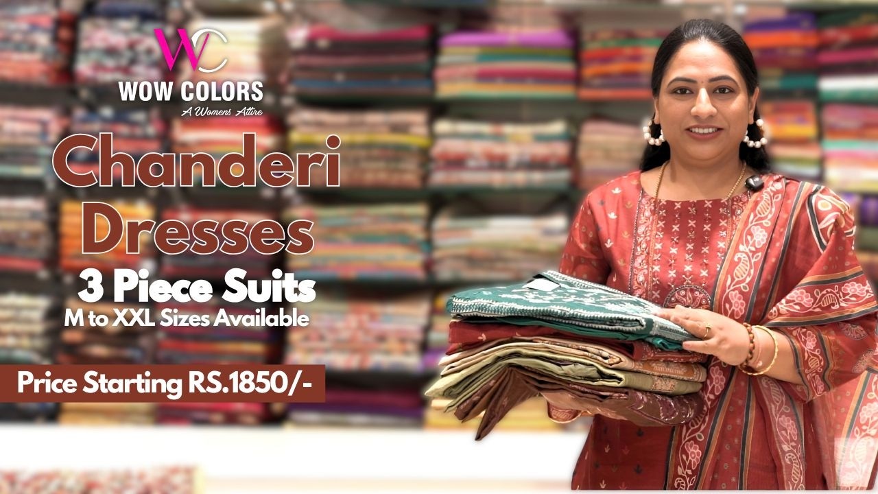 Chanderi Dresses - 3 Piece Suits - Wow Colors