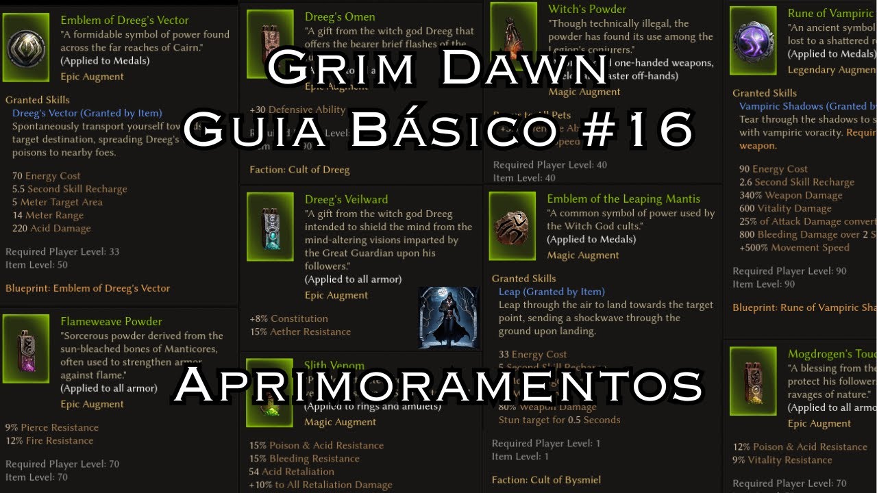 Grim Dawn Guia Básico #16: Aprimoramentos