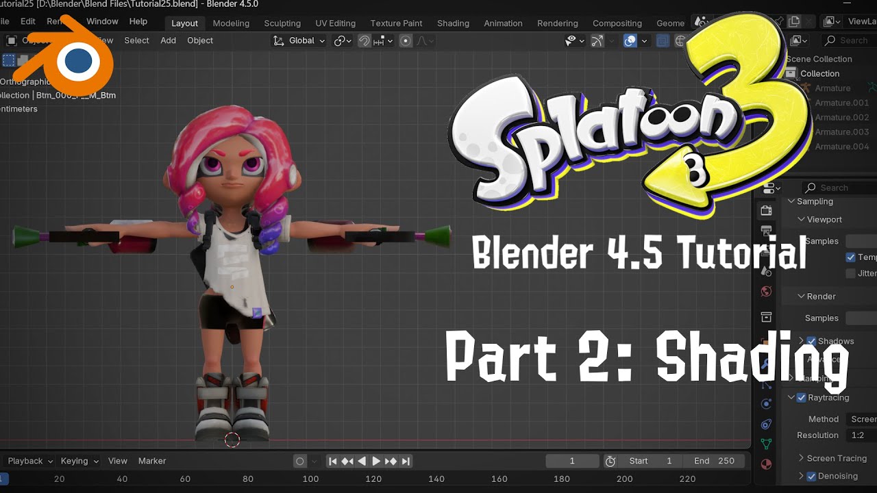 How to recreate SPLATOON CHARACTERS in Blender! Part 2: Shading