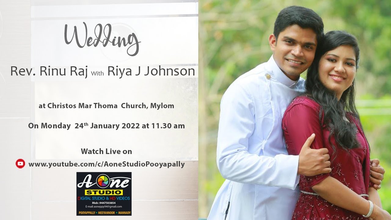 Wedding :  Rev. Rinu Raj With Riya J Johnson