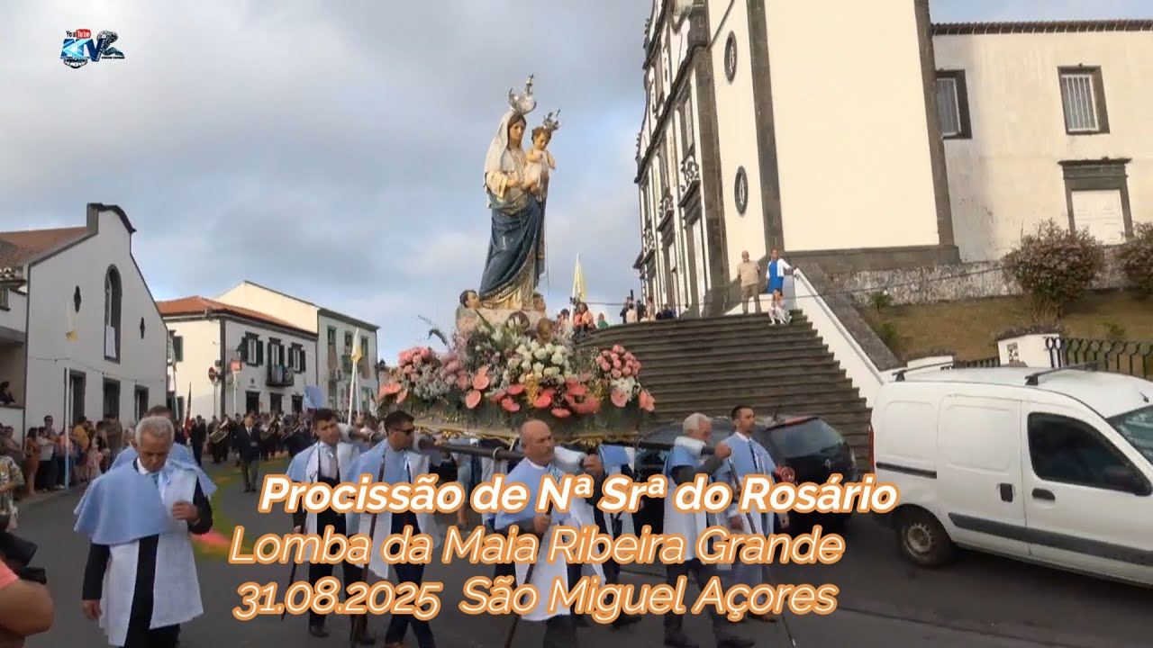 Saída da Procissão de Nª Sr.ª do Rosário Lomba da Maia Ribeira Grande 31 08 2025