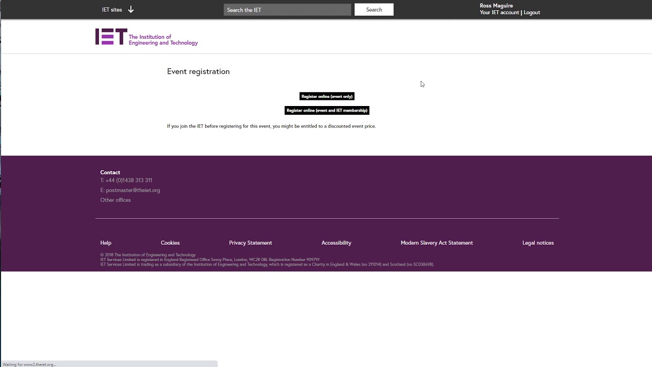 Register with the IET