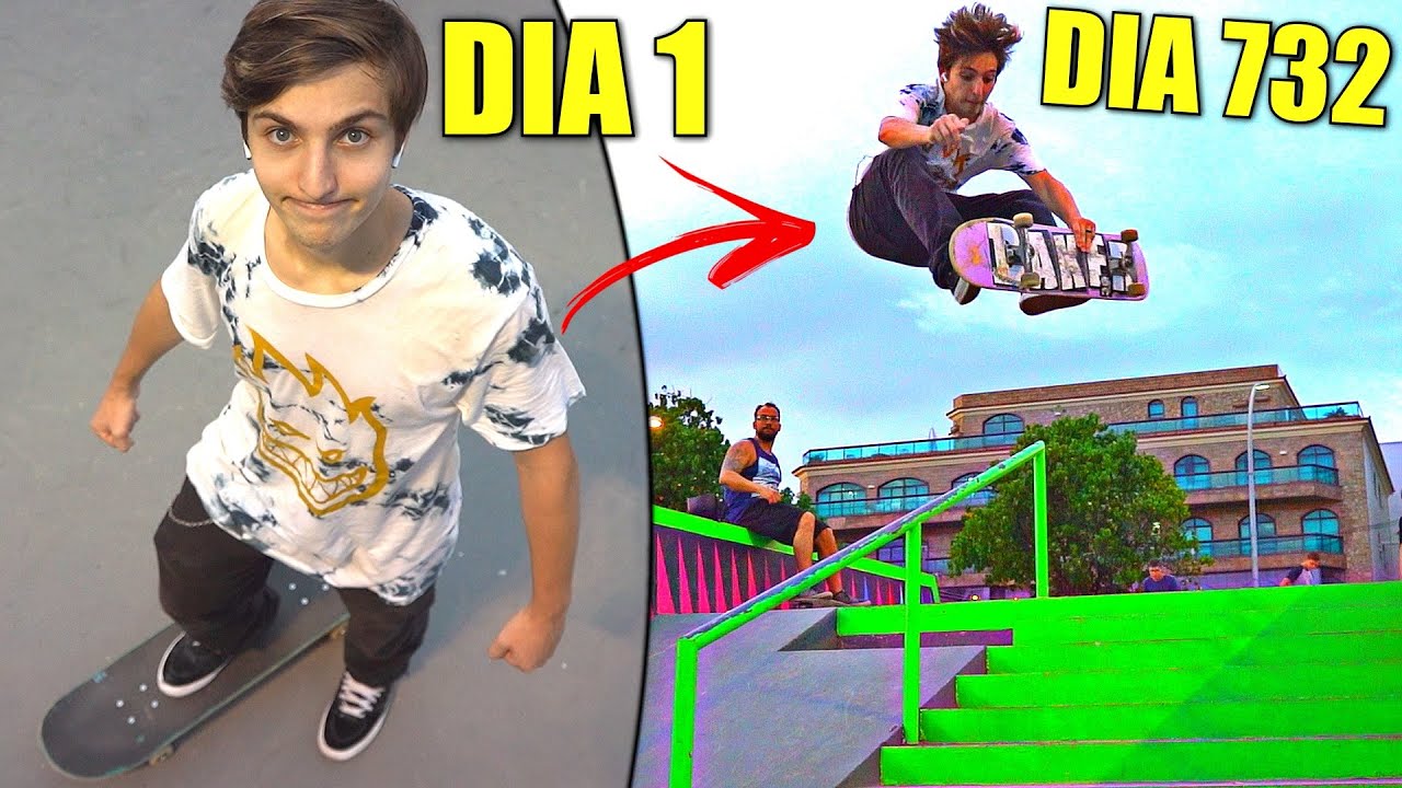 DIA 1 AT&Eacute; DIA 3.650 APRENDENDO A ANDAR DE SKATE!