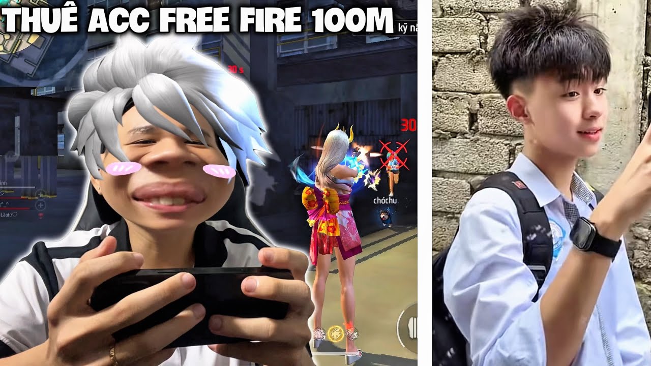 [Free Fire] THUÊ ACC TVC MÙA 1 SIÊU BÁ 100M & ĐÁ LIVE IDO TOP TOP BỊ KHỊA
