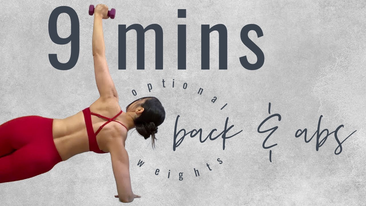 9 MINS BACK & ABS WORKOUT | hybrid series optional weights