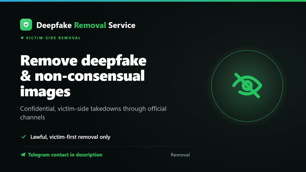 Deepfake Image Removal Service &mdash; Help to Remove Non-Consensual Images