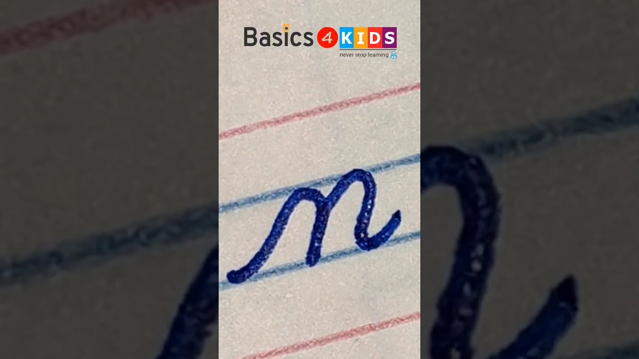 cursive small letter n | small cursive letter n | small letter n in cursive handwriting @Basics4Kids