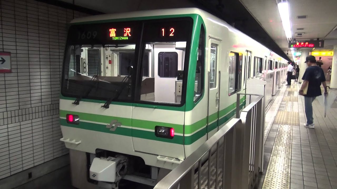 仙台市地下鉄南北線N1000系（1109編成）河原町駅到着【FHD】