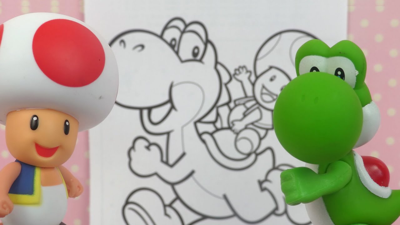 Super Mario Bros Toad et Yoshi |  DIY Personnages en Autocollants et Coloriage