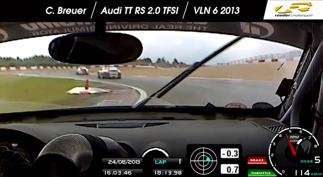 Onboard Audi TT RS 2.0 VLN 6h Rennen 2013 Raeder Motorsport (C.Breuer)