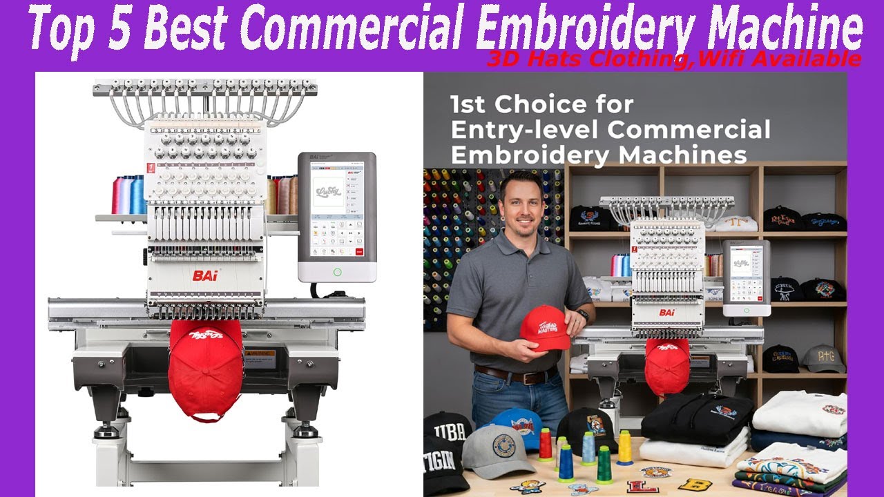 2026 Top 5 Commercial Embroidery Machine for 3D Hats Clothing Wifi Available! Reviews & Buying Guide