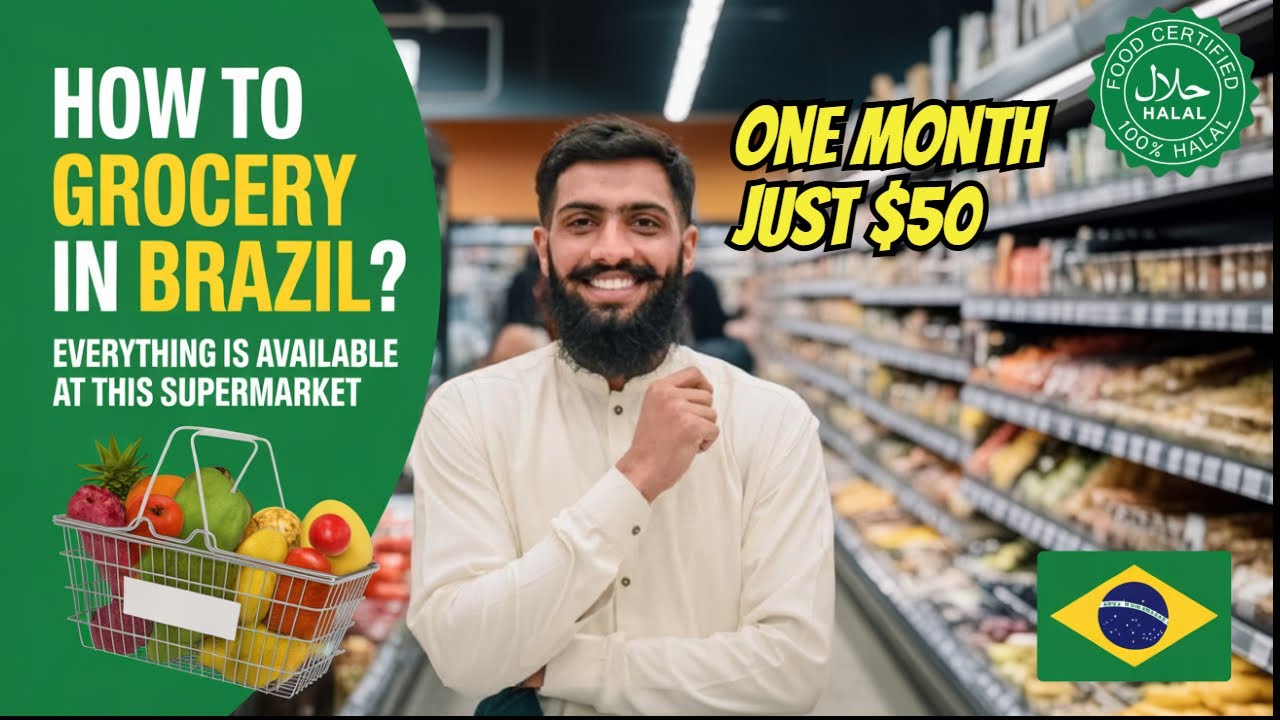 Brazil Supermarket Tour & Got SHOCKED – So CHEAP | $50 ONE MONTH Desi Grocery Shopping in Brazil
