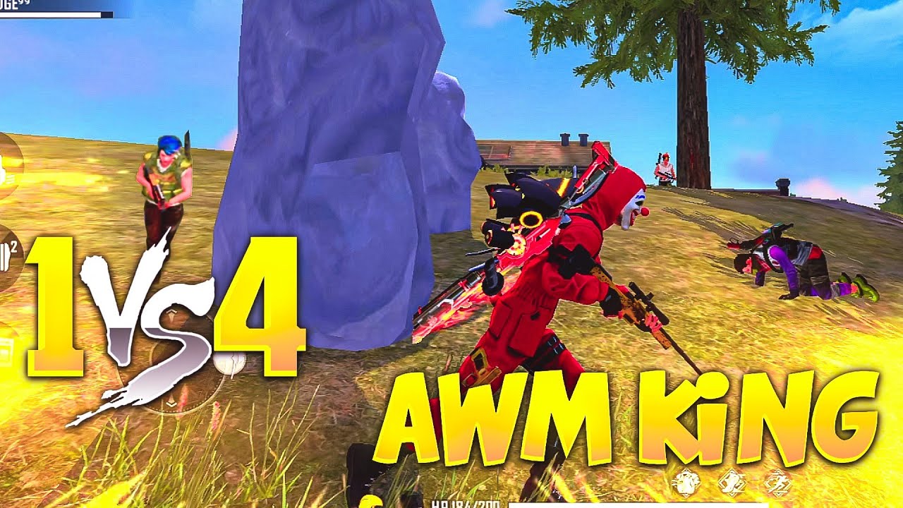 Red Criminal is Back ! Solo vs Squad OP AWM Gameplay - Garena Free Fire