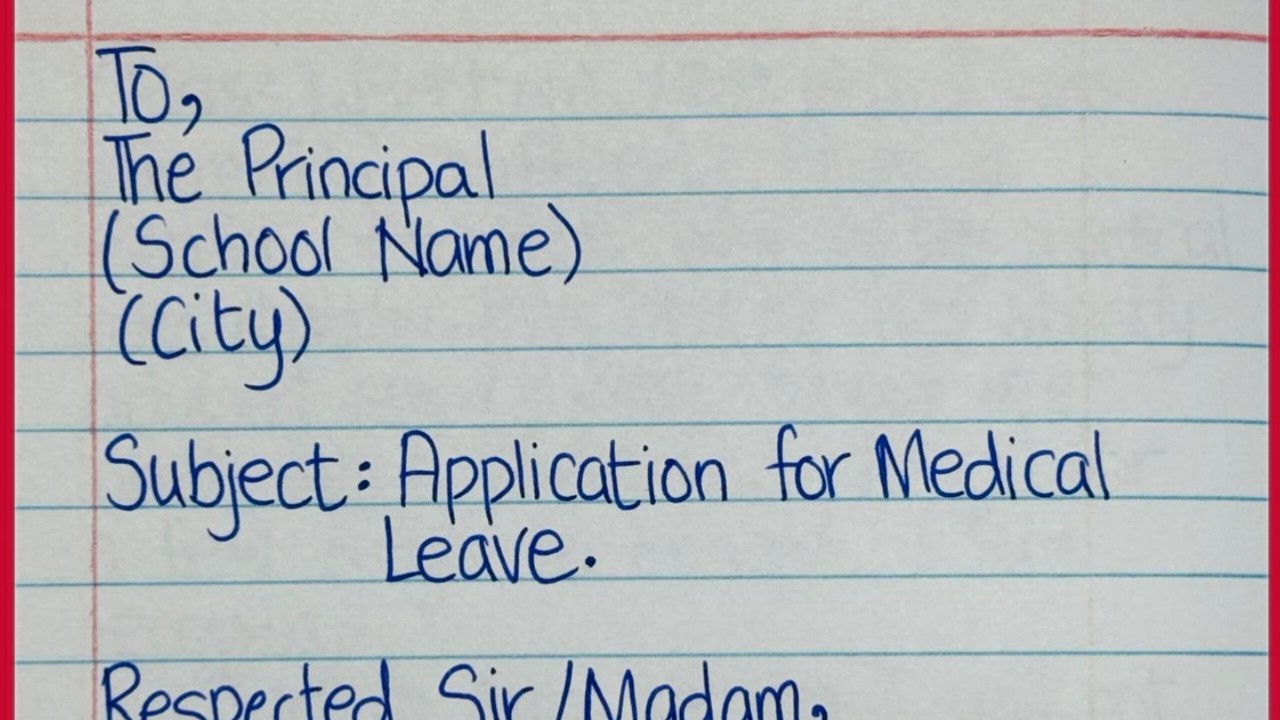 Application For Medical Leave In English | Medical Leave Application | Application For Sick Leave