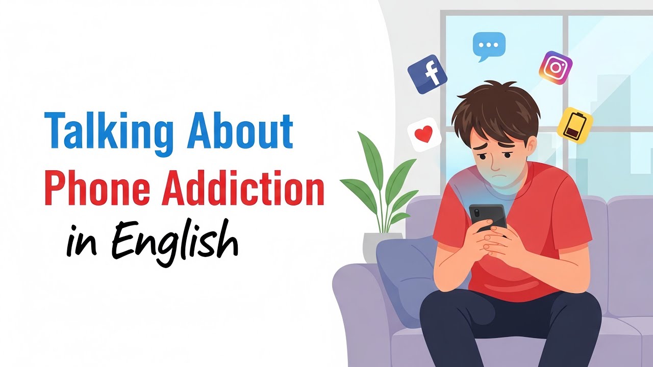 Talking About Phone Addiction 📱 | Easy English Podcast for Learning English | Dues English