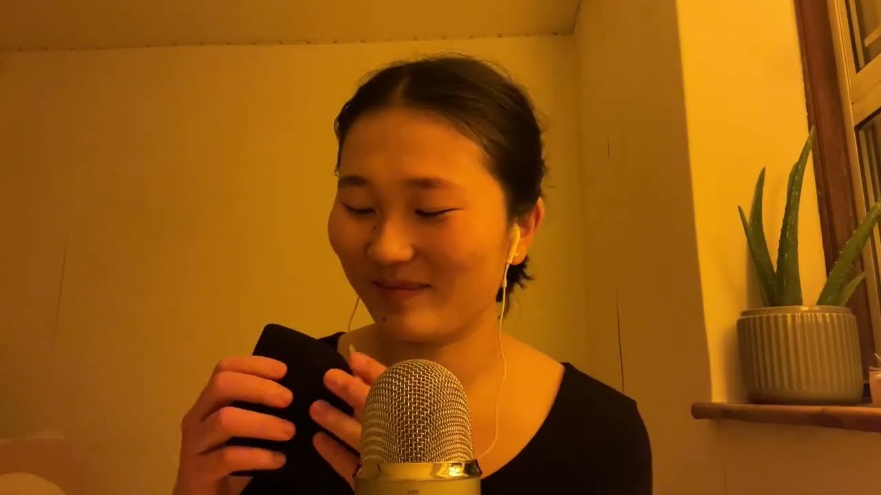 asmr relaxing foam cover sounds + whisper ramble